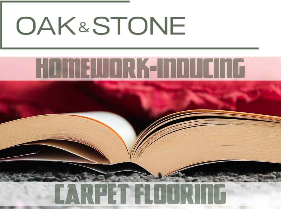 Image presents OAK & STONE FLOORS features and benefits with various carpet, hardwood, tile, natural stone, laminate, vinyl and luxury vinyl floor coverings.